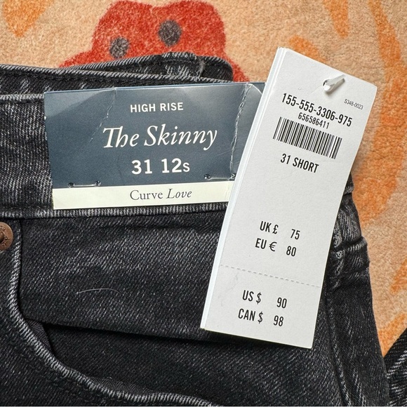 NWT Women’s A&F Curve Love High Waist Skinny Black Wash Jeans - Picture 4 of 6